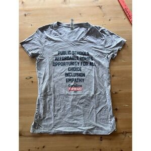 Royal Apparel Women's Gray Graphic Print Crew Neck Short Sleeve T-Shirt M